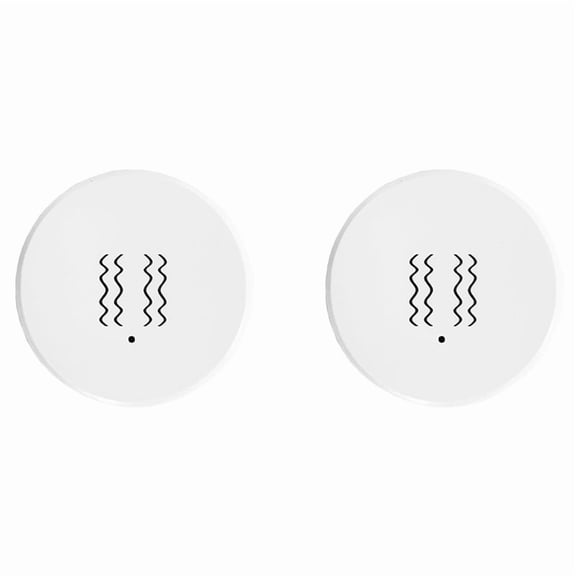 2X Tuya Zigbee Smart Vibration Sensor Tilt Detector Home Security Protection Smart Life App Real-Time Monitor Alarm,2x Smart Vibration Sensor,White
