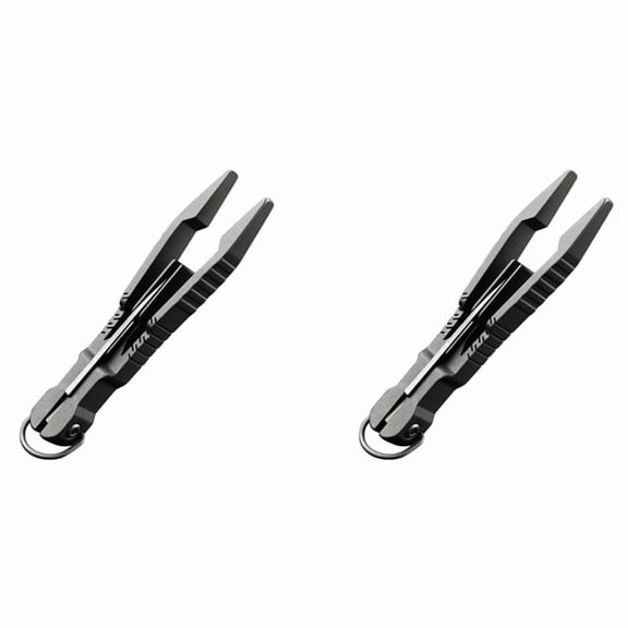 2X Tweezers Multitool, Tweezer with Pocket Knife, 2 in 1 Titanium Small Keychain Tweezers for Craft,Soldering