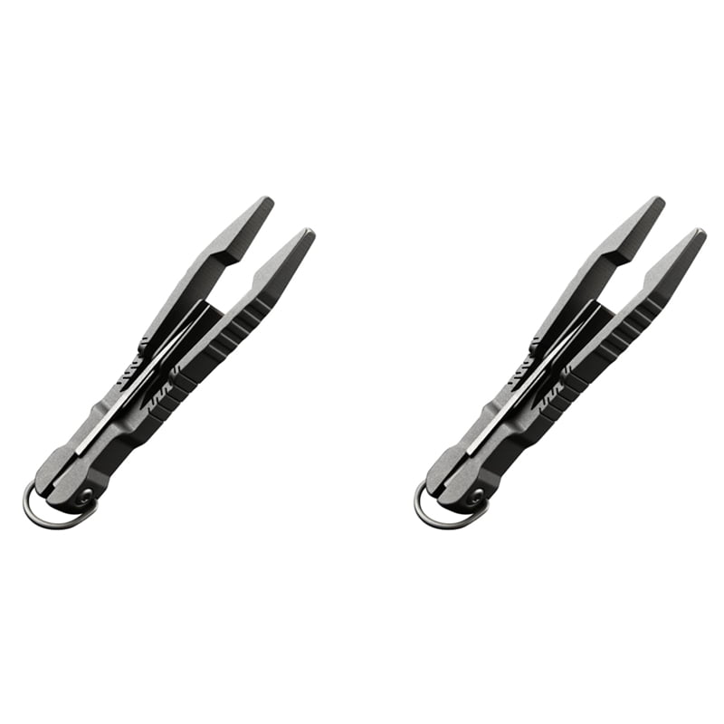 2X Tweezers Multitool,  Tweezer with Pocket Knife, 2 in 1 Titanium Small Keychain Tweezers for Craft,Soldering