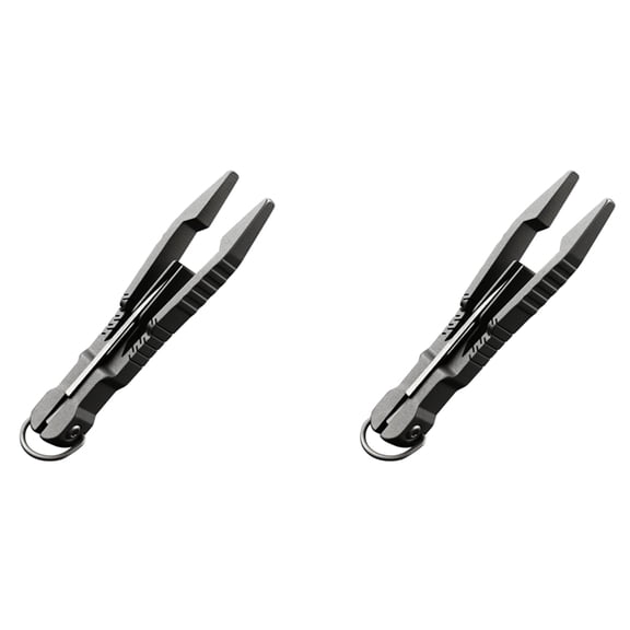 2X Tweezers Multitool, Tweezer with Pocket Knife, 2 in 1 Titanium Small Keychain Tweezers for Craft,Soldering