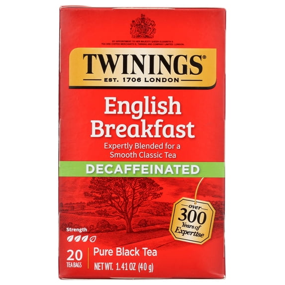 2X - Twinings English Breakfast Tea, Decaffeinated, Tea Bags, 20 Ct