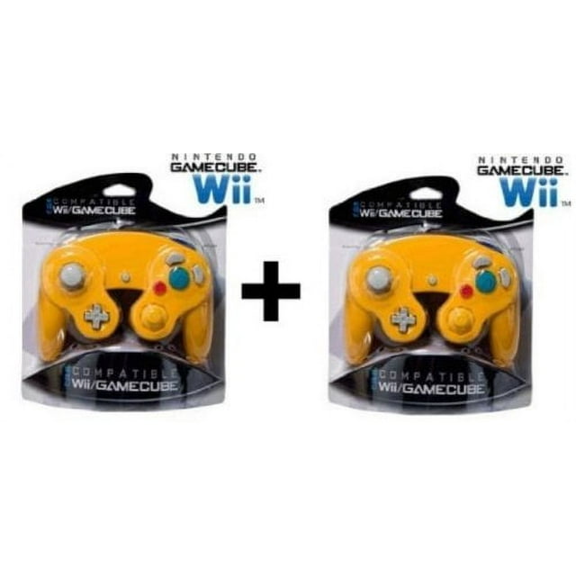 2X Two GameCube / Wii Compatible Controllers - Orange