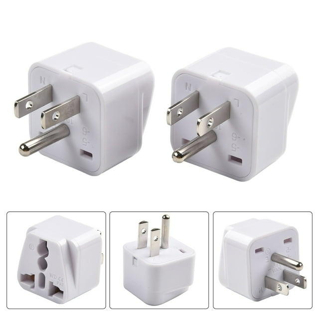 2X U S Travel Plug Adapter, To America Power Converter Socket