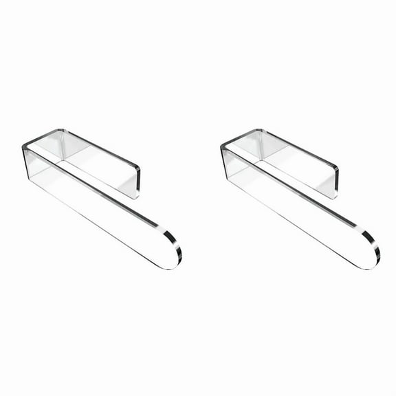 2X U Shape Bathroom Acrylic Towel Bar Hand Towel Holder, Self Adhesive Towel Rack for Bathroom Wall Mounted Transparent