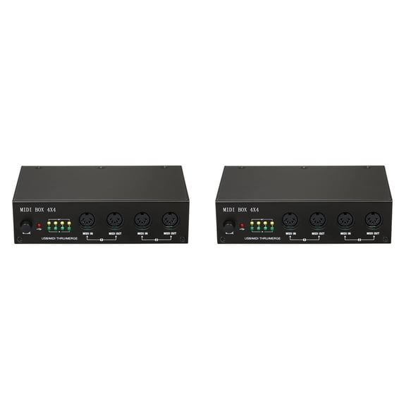 2X UM4x4 USB MIDI Interface 4 in /4 Out 64 MIDI Channels 4i/4o + Merge 2i4o MIDI Box