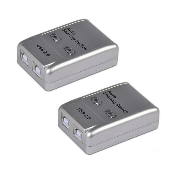 2X USB 2.0 Auto Sharing Switch 2 Port HUB Adapter Switcher for 2 PC Printer USB Switch Devices Support