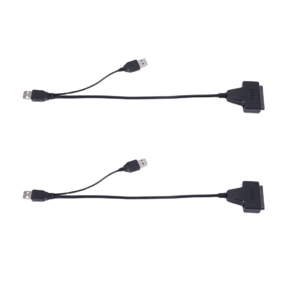 2X USB 2.0 to IDE S- 2.5/3.5 Inch Adapter for HDD/SSD Laptop Hard Disk Drive Converter Cable,2 x Hard Disk Drive Converter Cable,Black