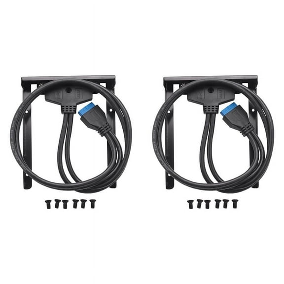 2X USB 3.0 Front Panel Hub 2 Port Expansion Bay 20 Pin to USB3.0 Bracket Cable for Computer PC