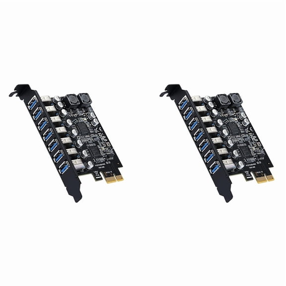 2X USB 3.2 Pci Express Adapter Pci E to 7 Ports USB3 Gen1 Expansion Adapter Card Pci-E Extender Pci Express Card,2 x USB PCIE Adapter Card,Black