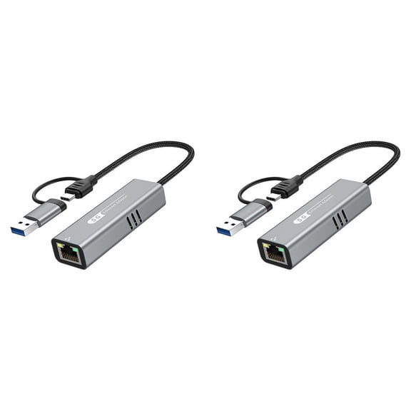 2X USB 3.2 to 5Gbps Ethernet Adapter RTL8157 5000Mbps RJ45 Network Converter for Laptop Support 5G,2.5G,1G,100Mbps