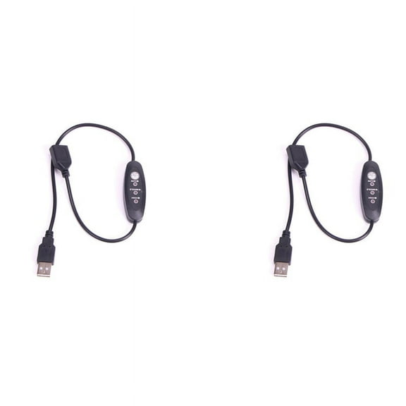 2X USB 5V-12V Temperature Controller Heater Thermostat 3-Speed Adjustable 24W,2 x Temperature Controller,Black