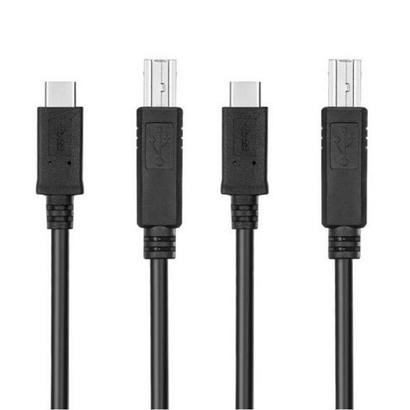 2X USB-C USB 3.1 Type C Male to USB2.0 USB B Male Data Cable for Laptop Printer Hard Disk 1M