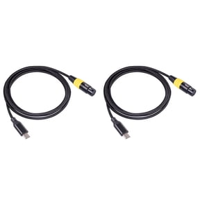 2X USB C to XLR Female Cable Type C Male to 3Pin XLR Female Microphone Cable Connector Computer Audio Data Cable 2Meters,2 x microphone recording cable,Black&yellow