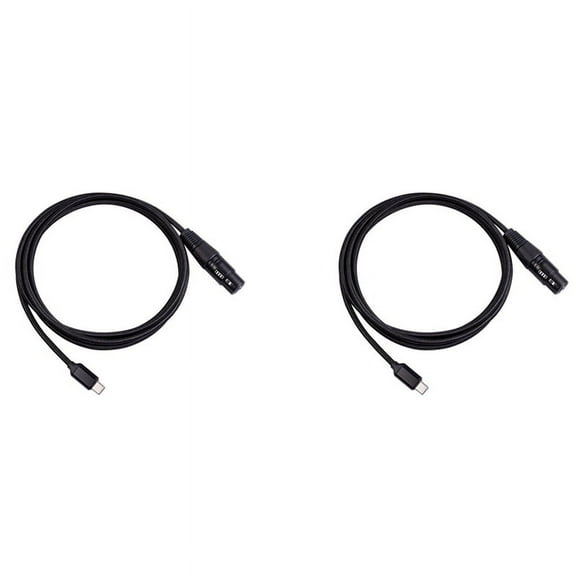 2X USB C to XLR Female Cable, USB C Microphone Cable Type C Male to XLR Female Mic Link Studio Audio Cord (2M/6.6FT),2 * USB C to XLR Female Cable,black