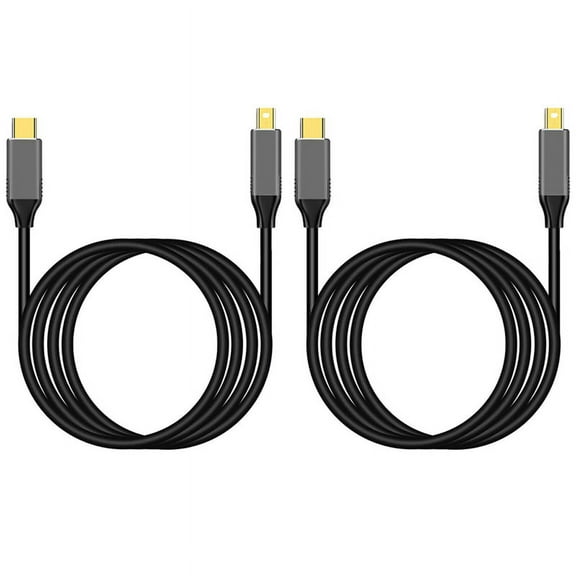 2X USB C to Mini Displayport Cable USB Type C 3 to Mini DP Cord 4K Adapter Cable