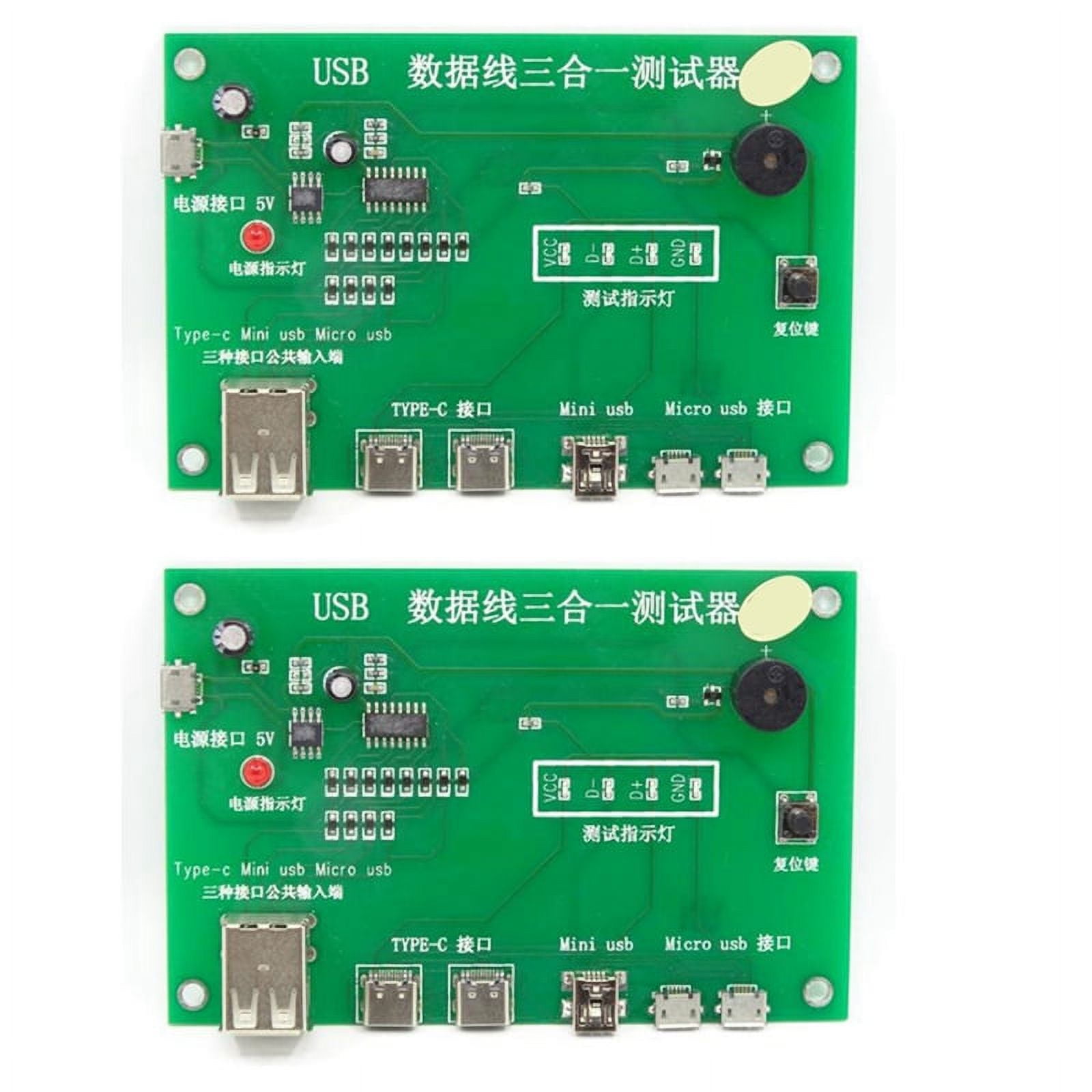 2X USB Cable Tester, Data Wire Test Fixture Precise Type-C/Mini USB ...