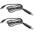 thumbnail image 1 of 2X USB DC 5V To DC 12V 2.1mm X 5.5mm Module Converter DC Male Connector Jack Power Cable Plug,2 X Conversion Line,black, 1 of 8