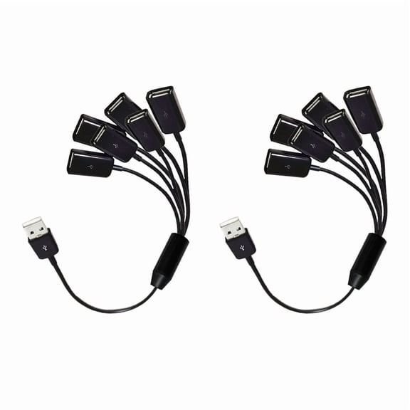 2X USB Extension Cable 6 in 1 USB Charge Fast 3A Charging Date Cable Y Splitter Cable USB Male to USB Female 1 to 6 Cord
