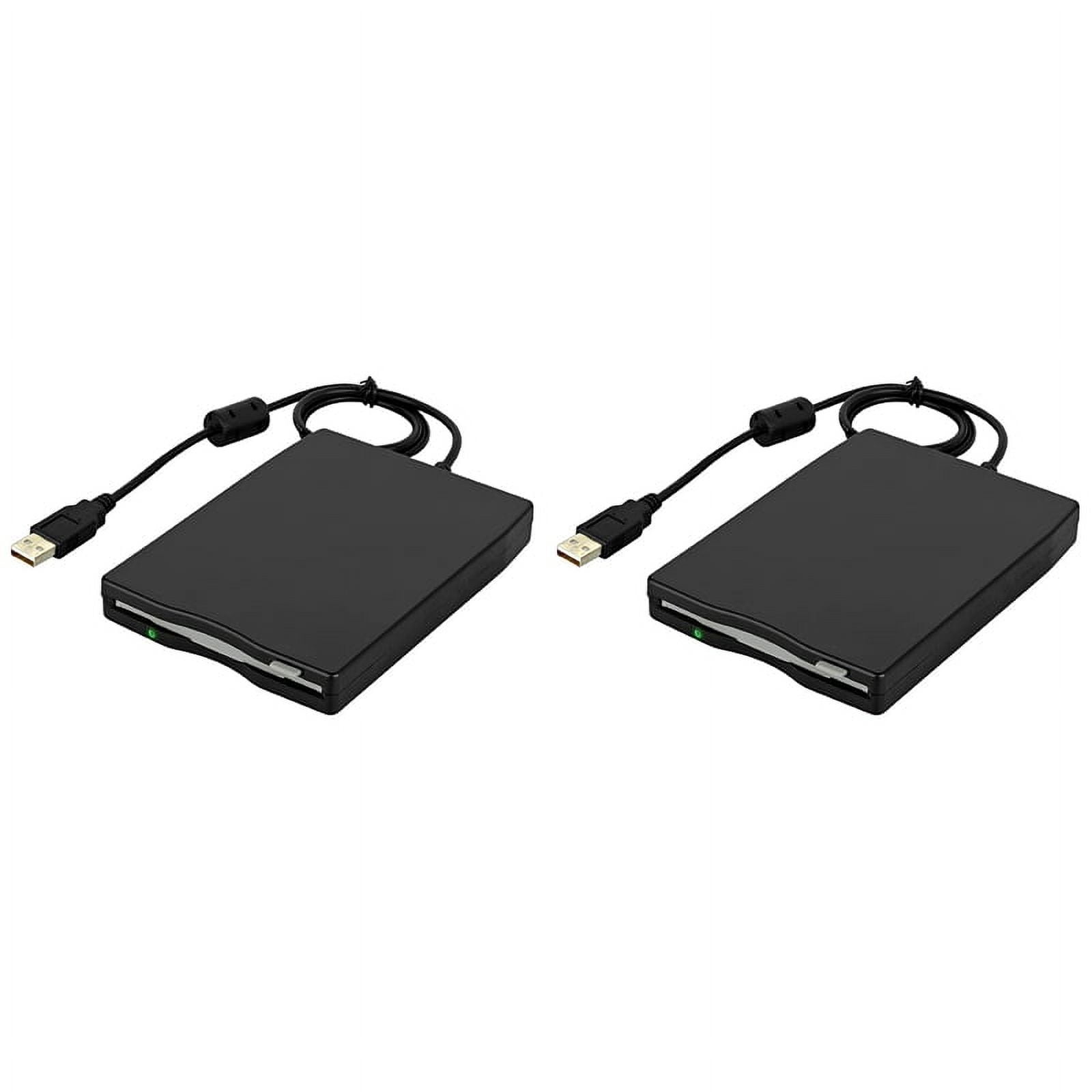 2X USB Floppy Drive 3.5Inch USB External Floppy Disk Drive Portable 1.44 MB FDD USB Drive Plug and for PC XP