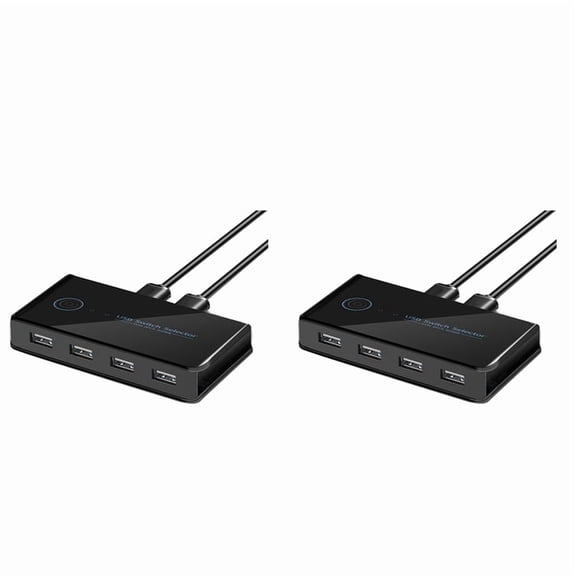 2X USB KVM Switch USB Shared Switcher 2 in 4 Out for Laptop PC Keyboard Mouse Printer USB Switch Hub Adapter USB 2.0