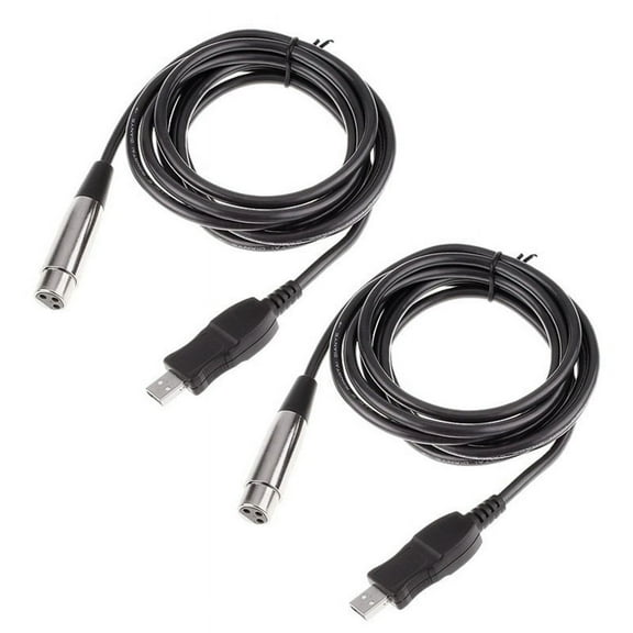 2X USB Male to XLR Female Microphone MIC Link Cable New