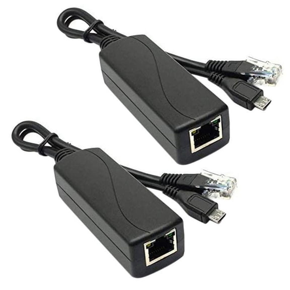 2X -USB POE Splitter 48V to 5V2A/3A Mini USB Power Supply National Standard with Smart Phone Charging
