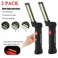 2X USB Rechargeable COB LED Work Light Lamp Flashlight Torch Inspection