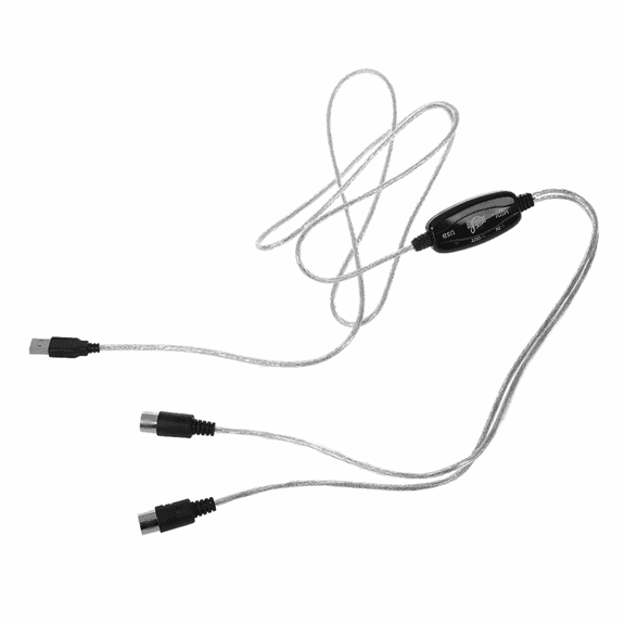 2X USB in-OUT MIDI Cable Converter PC to Music Keyboard Adapter Cord