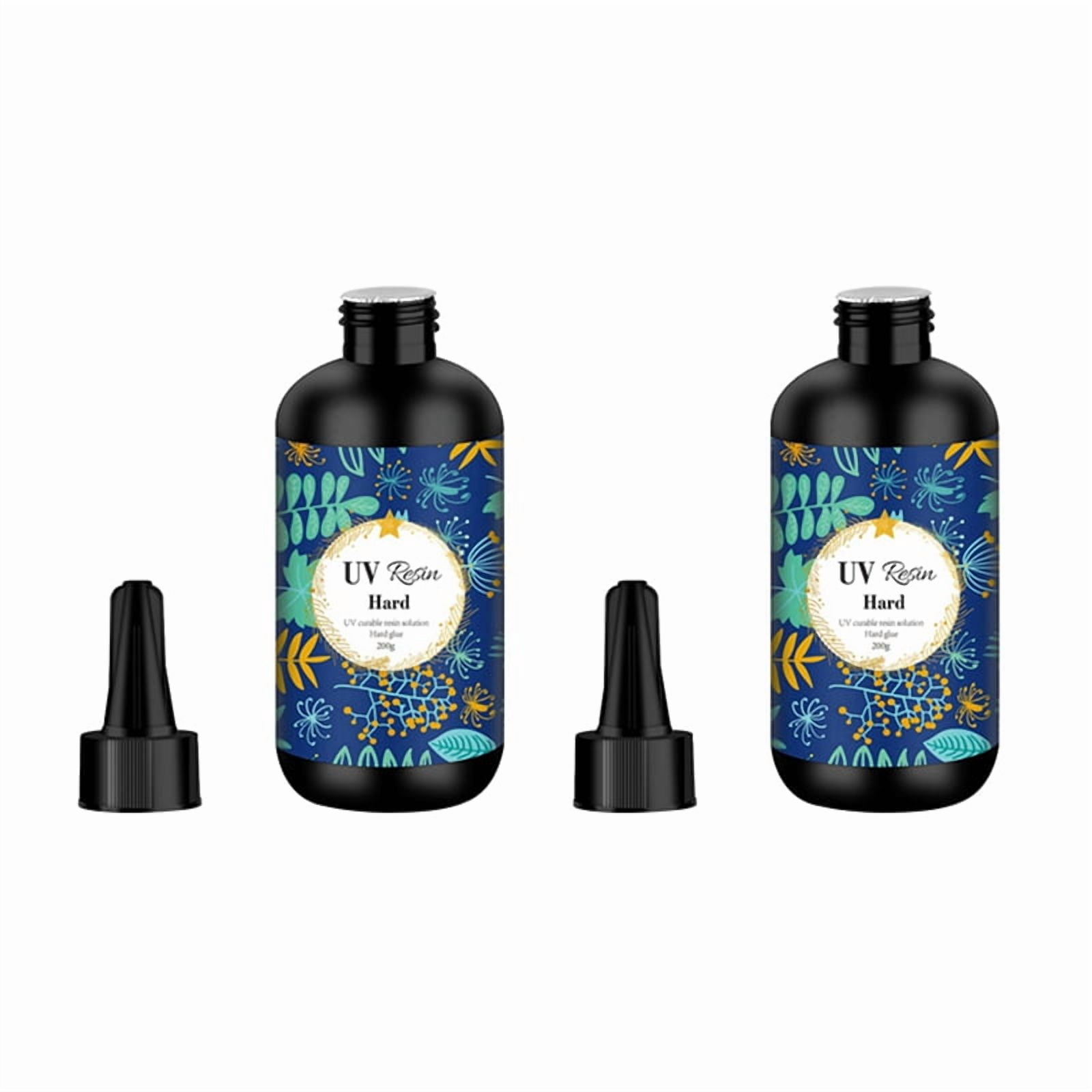 2X UV Resin 200G Transparent Ultraviolet Curing Clear Hard Type Resin, Solar Cure Resin for DIY UV Resin Jewelry Making