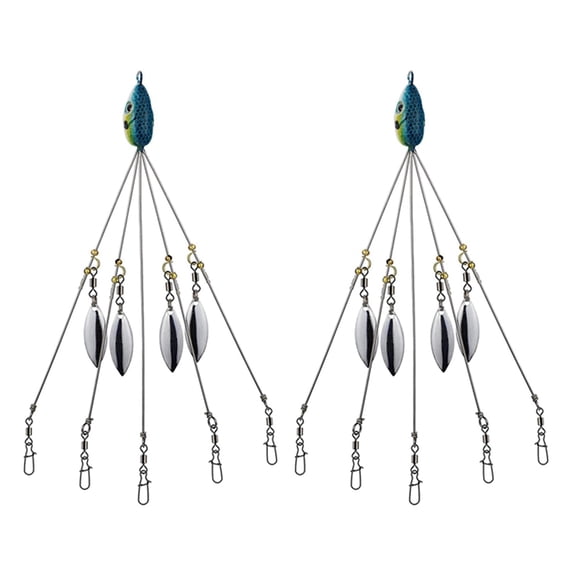 2X Umbrella Rigs for Stripers Fishing, Freshwater Fishing Swimbait Lures Rig Kit, Blue