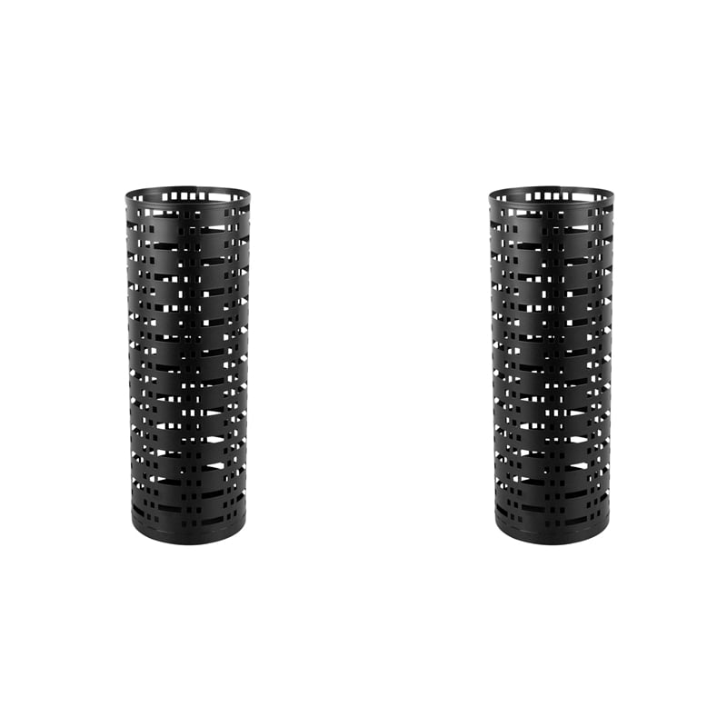 2X Umbrella Storage Rack  Umbrella Standing Holder Box Hollow  Storage Bucket, Black