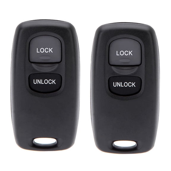 2X Uncut Key 2 Button Keyless Entry Remote Key Fob Shell Case and Button Pad Compatible with 2 3 6 323 626,2 x Key Shell Case,Black