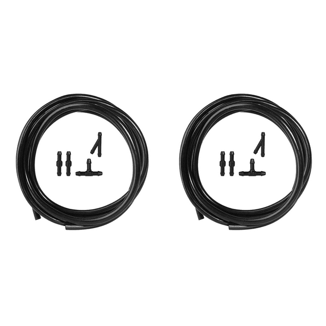 2X Universal 2M Windshield Washer Nozzle Hose Tube Pipe with Connector