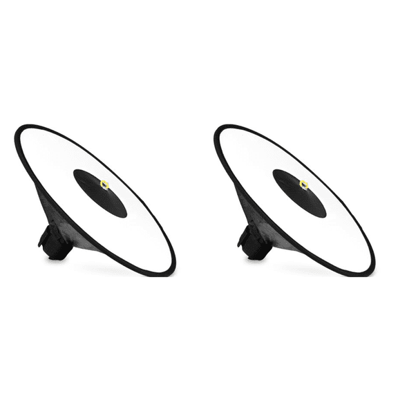 2X Universal 44cm Round Flash Softbox Portable Foldable Style Speedlite Diffuser Reflector Strap for Camera Flash