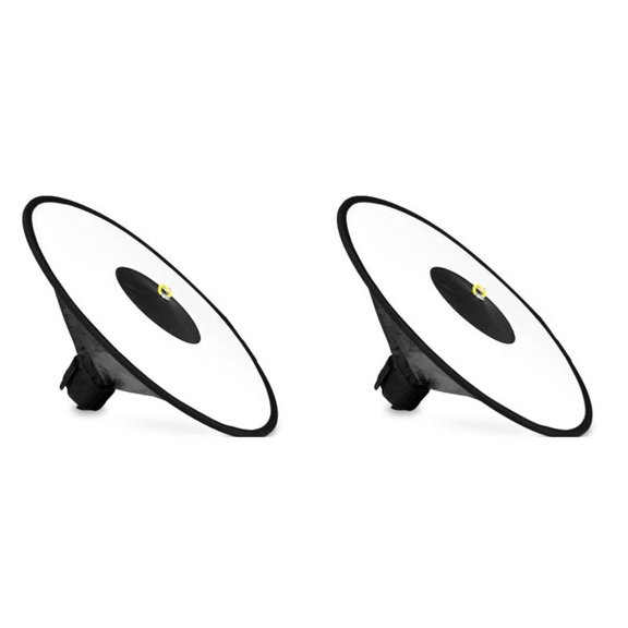 2X Universal 44cm Round Flash Softbox Portable Foldable Style Speedlite Diffuser Reflector Strap for Camera Flash