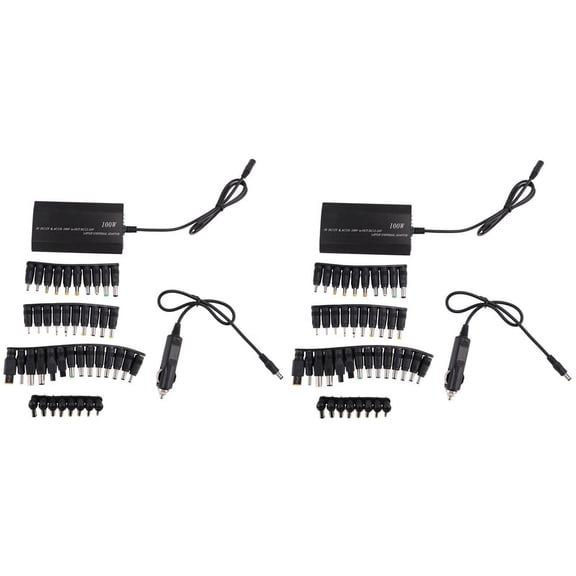 2X Universal 5V-24V AC Power Adapter Adjustable Home Charger USB5V Power Supply 100W 5A Laptop with 34Pcs DC Connector