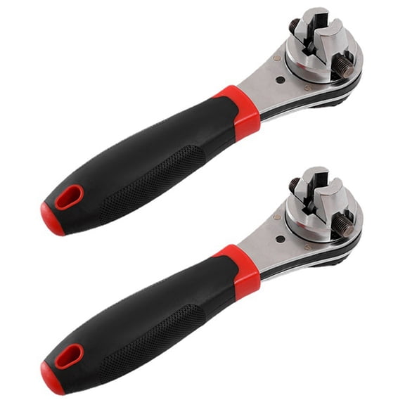 2X Universal Adjustable Ratchet Wrench is Suitable for 6-22mm Screw Adjustable Socket Wrench with Anti-Slip Handle.