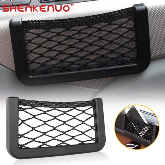 2X Universal Car Seat Side Back Mesh Interior Storage Net Bag Pocket Phone Gadget Holder