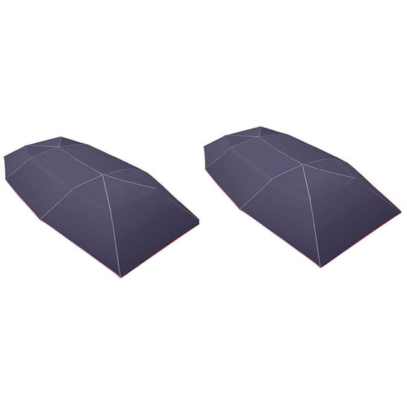 2X Universal Car Sun Shade Umbrella Cover Tent Cloth Uv Protect Waterproof 4.2 x 2.1M Blue