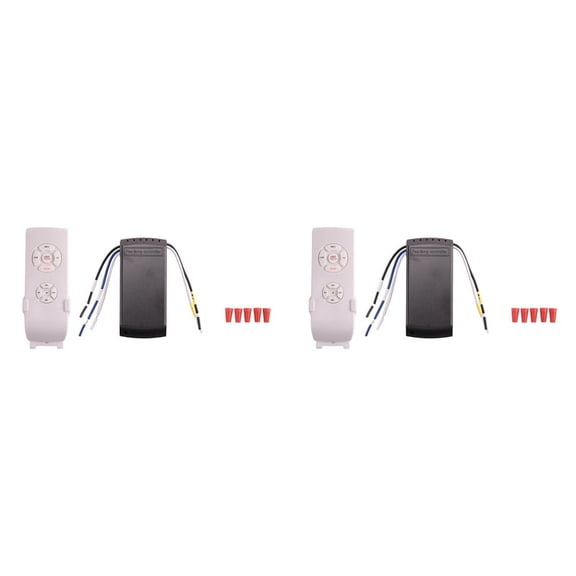 2X Universal Ceiling Fan Lamp Remote Control Kit AC 220V Timing Setting Switch Adjuste Wind Speed Transmitter Receiver