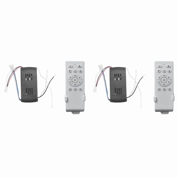 2X Universal Ceiling Fan Remote Control Kit Low Voltage 40w Dc Fan Light Driver Controller 6-Speed & Timing Remote