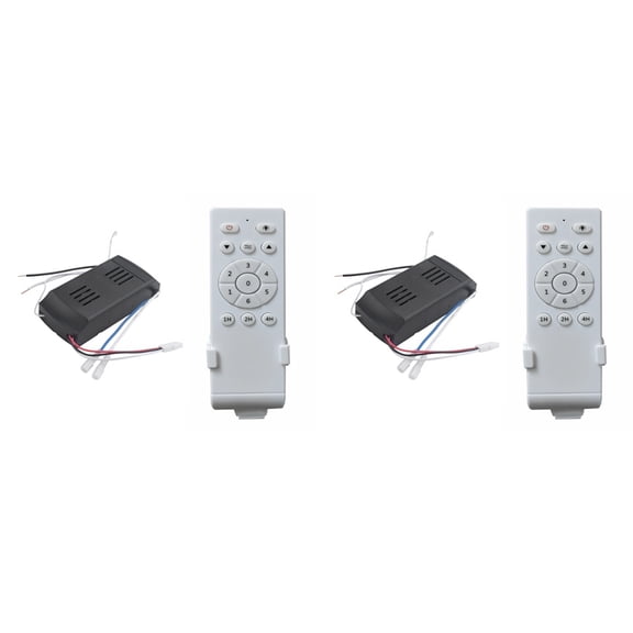 2X Universal Ceiling Fan Remote Control Kit Low Voltage 50w Dc Fan Light Driver Controller 6-Speed & Timing Remote