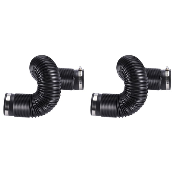 2X Universal Flexible Car Engine Cold Air Intake Hose Inlet Ducting Feed Tube Pipe with Connector