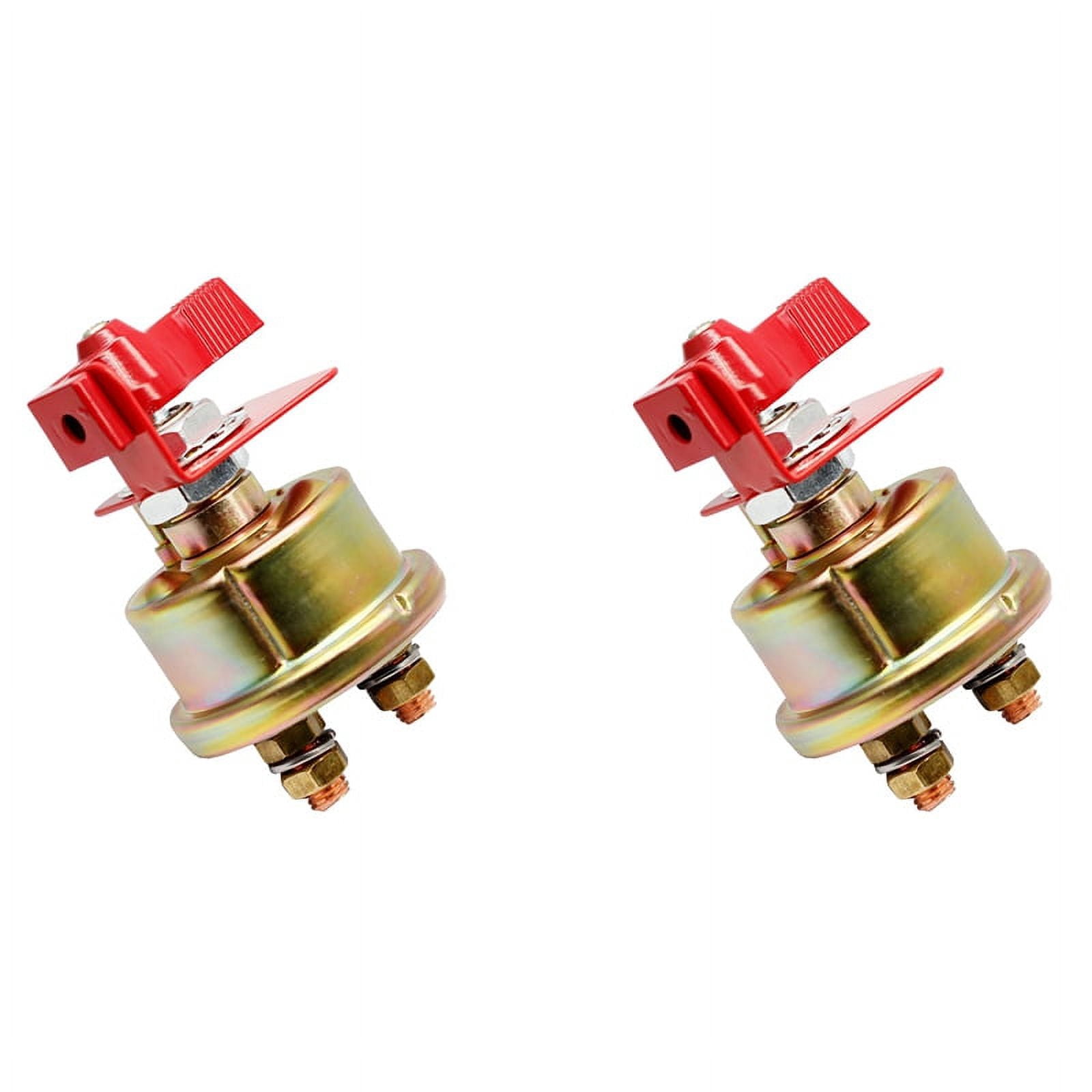 2X Universal Forklift Excavator-Marine Battery Disconnect Switch with Lock Bracket Power Cut Off Battery Switch Metal,2 x Battery Isolator Disconnect Switch