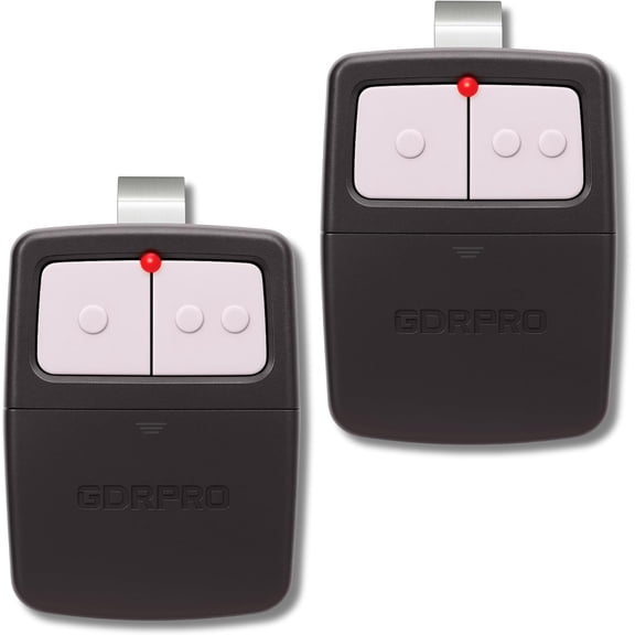 2X Universal Garage Door Opener Remote, Replaces Clicker 375LM, 375UT, KLIK1U, Compatible with , , , Dual Door or Gate Control Learn Button & Dip Switch Ready