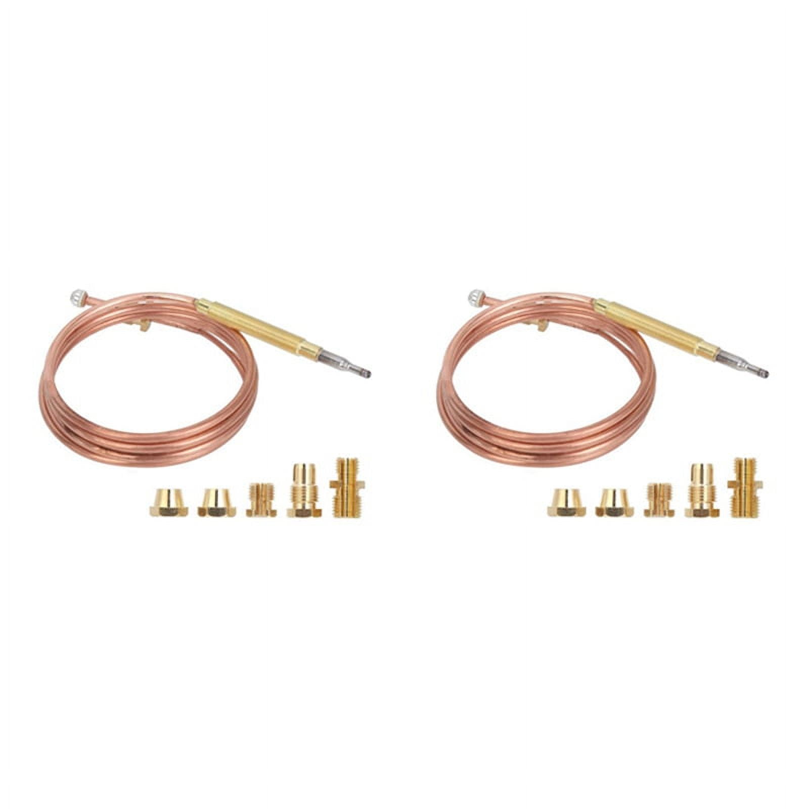 2X Universal Gas Stove Thermocouple with 10Pcs Nuts Heating Gas Burner