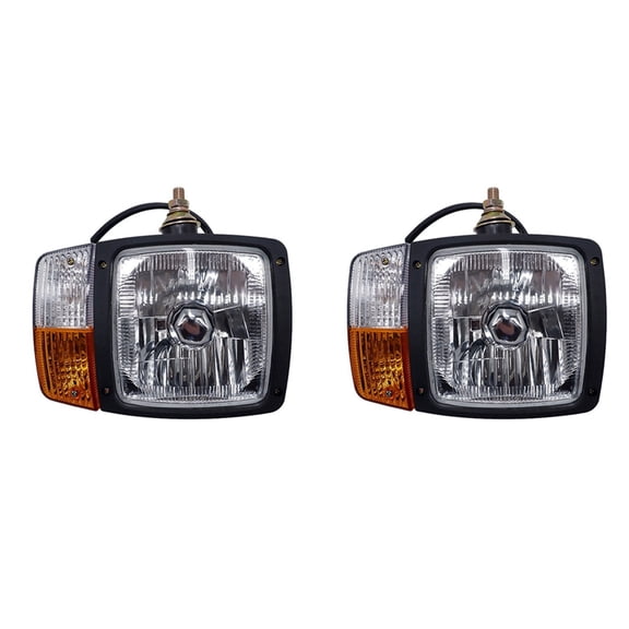 2X Universal LED Turn Signal Indicator Work Light Headlights,for Tractor Trailer Excavator Truck Left Side