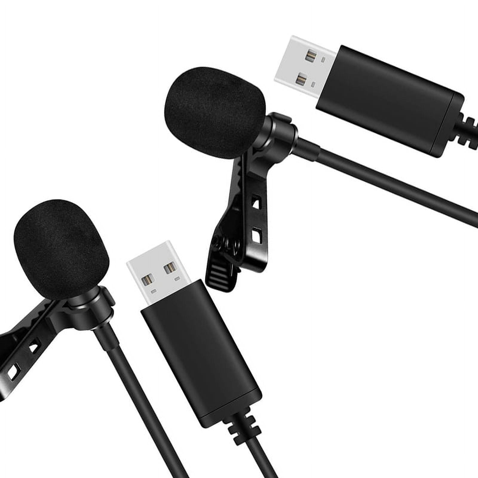 2X Universal USB Microphone Lavalier Microphone Clipon Computer Mic