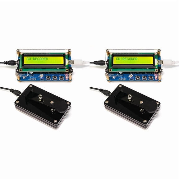 2X Upgraded CW Morse Code Decoder Finished+Case+Button Kit with Digital LCD CW Trainer Morse Code Decoder Kit