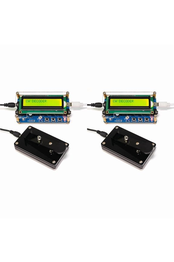2X Upgraded CW Morse Code Decoder Finished+Case+Button Kit with Digital LCD CW Trainer Morse Code Decoder Kit